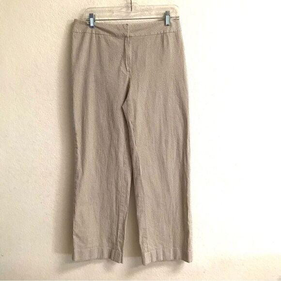 Ann Kline seersucker wide leg pinstripe pants 8 - Picture 1 of 6
